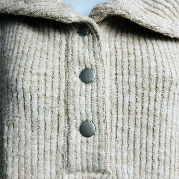 NWT Dylan Los Angeles Cali. Sz L Cream Cloudtip Corduroy Shawl Collar Pullover - Picture 6 of 12